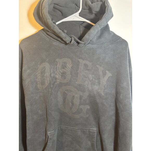 Obey Hoodie Men’s Large Black Pullover Sweatshirt Streetwear Graphic Logo - Picture 2 of 3